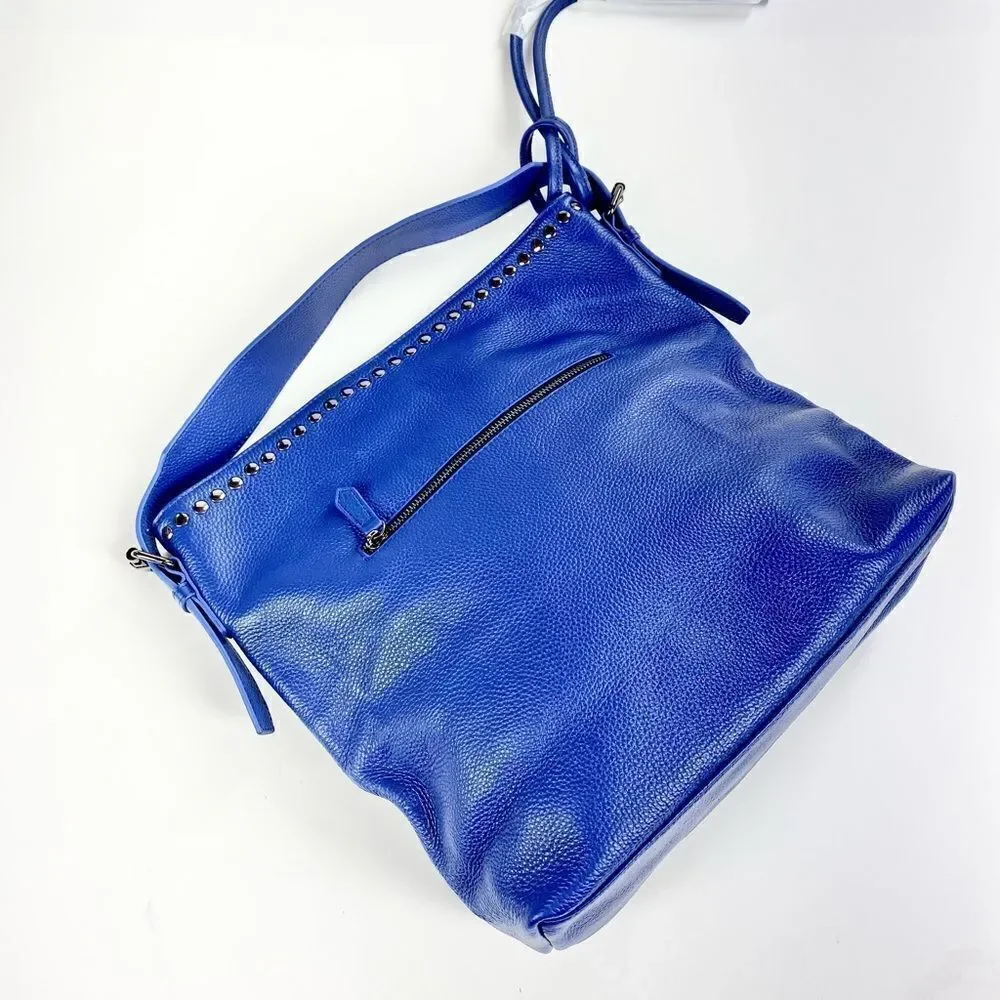 Laggo reed cobalt blue studded hobo purse NWT